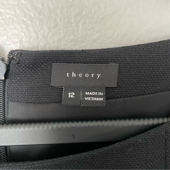 Theory Rikala Wool Blend Black Sheath Mini Dress Size 12 - Picture 3 of 11